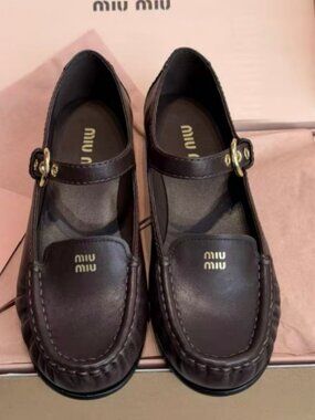 Miu Miu Retro Brown Leather Loafers